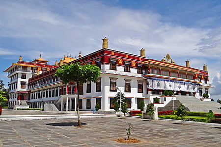 Drepung gomang kolostor, mundgod, tibeti település, buddhizmus, Karnataka, India, vallási