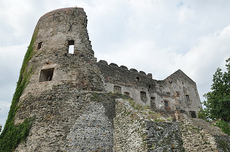 Castle, a romok a, emlékmű, régi, építészet, megsemmisült, Lengyelország
