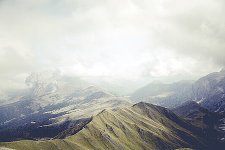 el Tyrol del sur, Schlern, Dolomitas, montañas, Alpine, paisaje, nubes