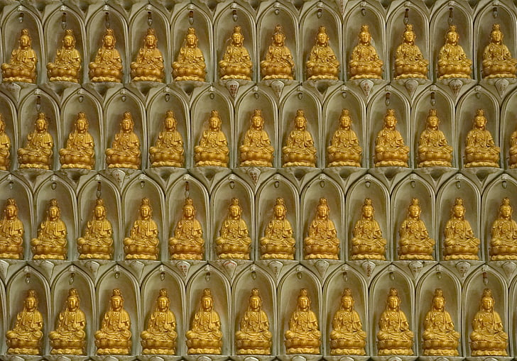 fali Budda, templom, Budda, Buddha, vallási, fal, hagyományos