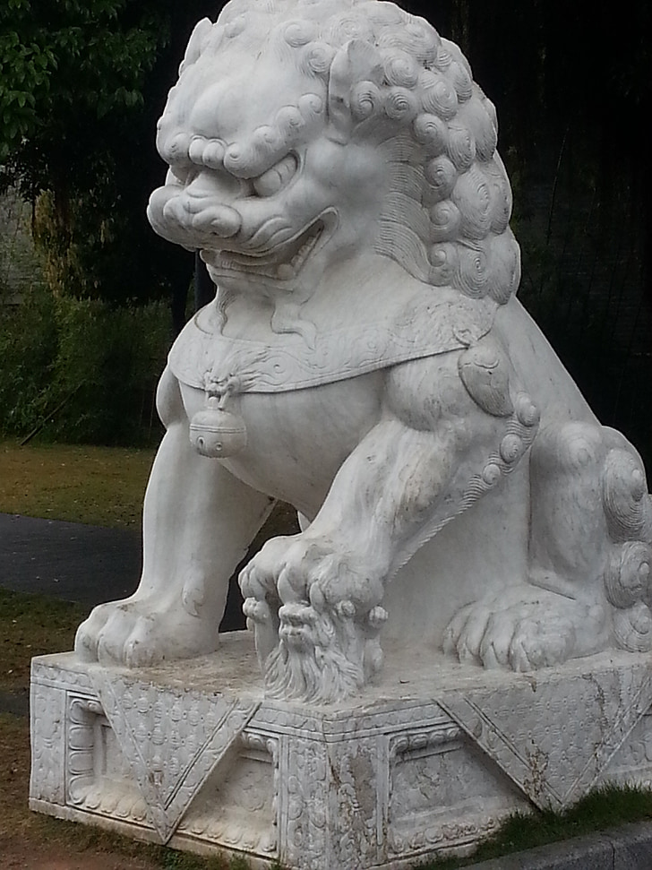 λιοντάρι, πέτρα, άγαλμα, Κίνα, Ασία, λευκό, θρησκεία