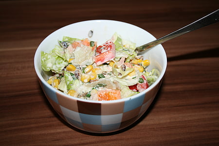 saláta, színes, tavaszi, finom, egészséges, vitaminok, élelmiszer