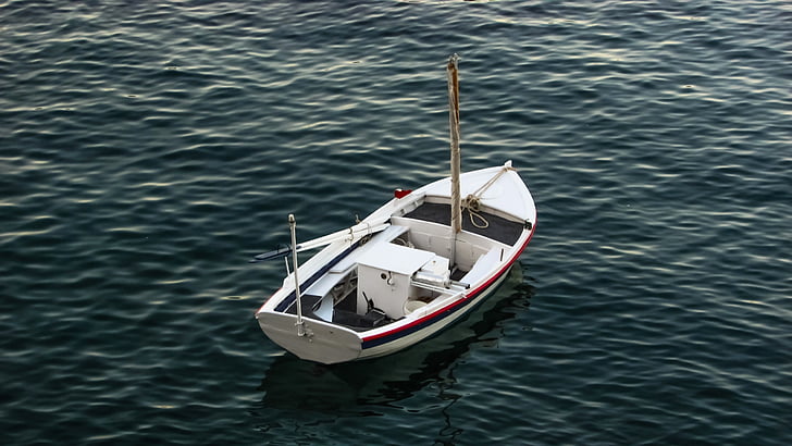 boat, sea, afternoon, shadow, calm, serenity, reflection