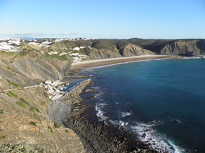 algarve, portugal, arrifana, surfing, ocean, water, beach