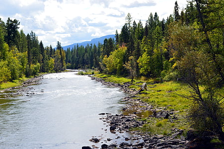 蒙大拿州, 河, 景观, 山, 户外, 自然, 水
