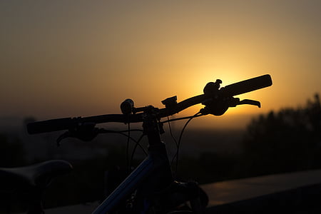 sykkel, solnedgang, soloppgang, sykkel, sport, ri, livsstil