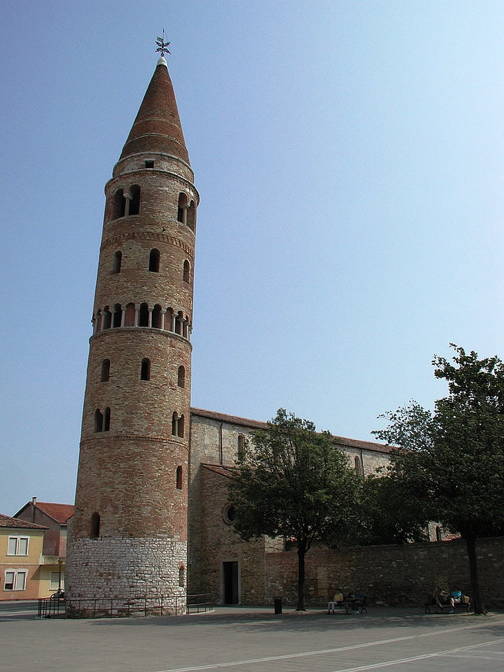 kirke, skævt, Caorle, Italien, bygning, arkitektur, Tower