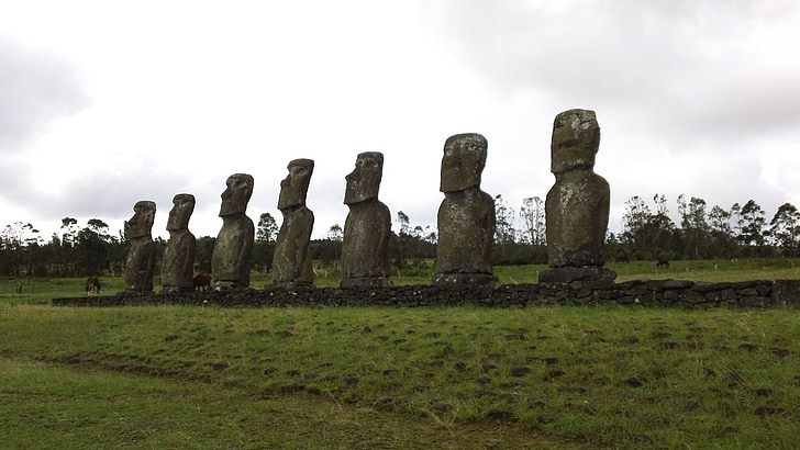 Páscoa, Ilha, Moai, pedra, estátua, rocha