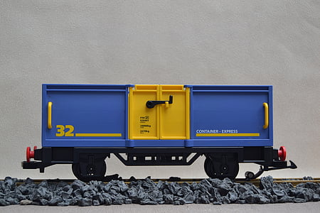 geležinkelio, takelis 1, Playmobil, prekiniuose vagonuose, sodo geležinkelio, modelis geležinkelio, transportas