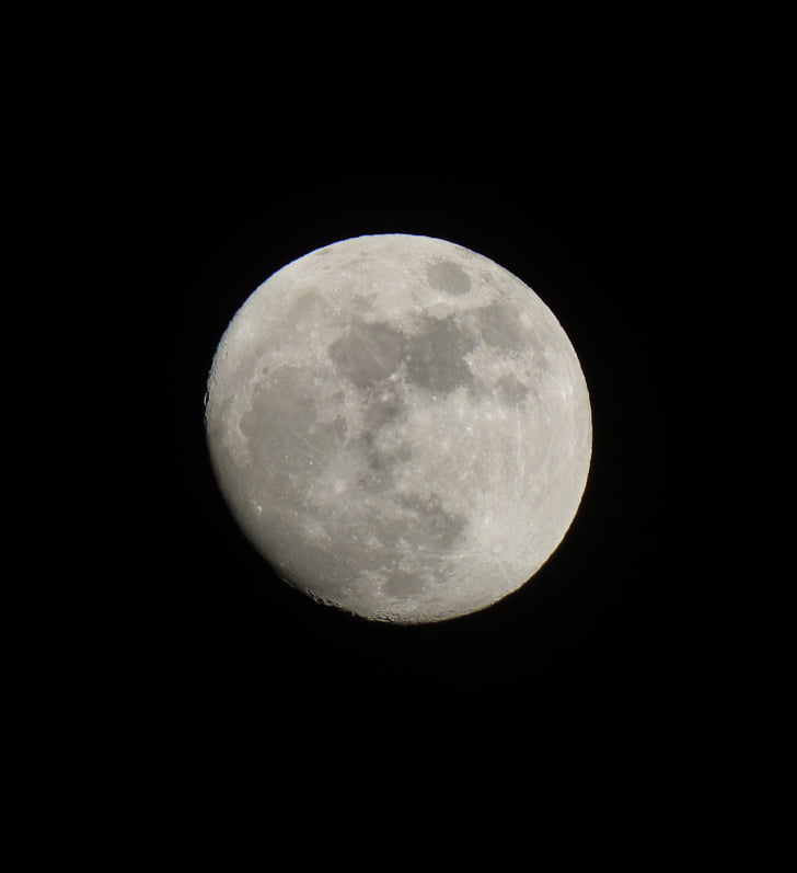 місяць, докладно, сателітну, Кратер, ніч, повний місяць, поверхню місяця