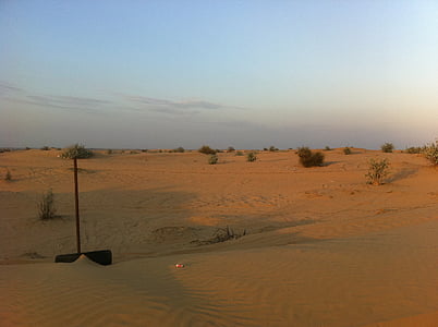 Dubai, öken, solnedgång, landskap, Sand, heta, sand dunes