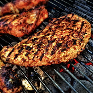 barbecue, vlees, Grill, brand, vlam, BBQ, houtskool