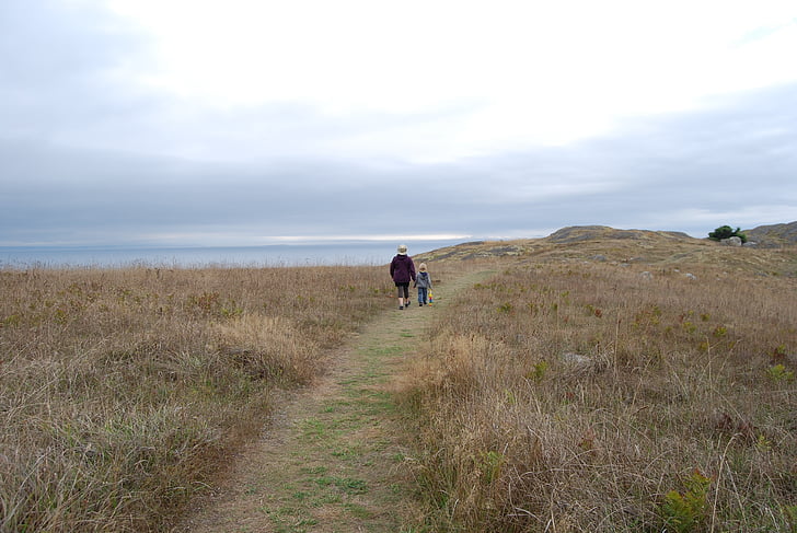 jalutuskäigu, ema ja laps, kaovad, kaugus, Horizon, maastikud