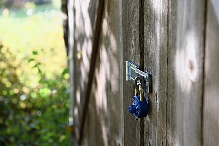 locked, padlock, wood, wooden, lock, wood - Material, gate