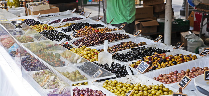 oliven, Rar, blomstermarked, udvalg, tilbud, mad, Frisch