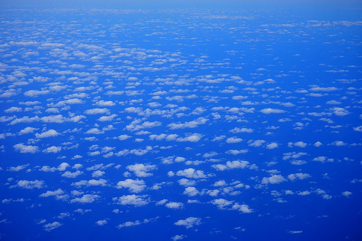 oblaki, nebo, letenje, nad oblaki, modra
