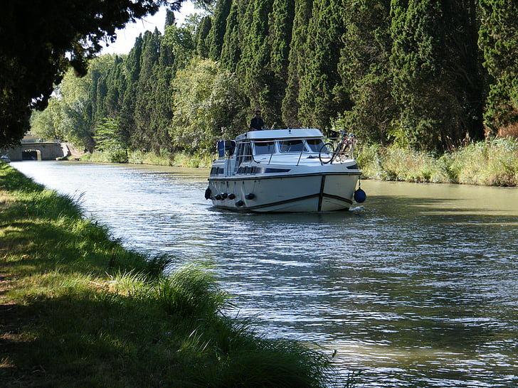 cursos d'aigua, canal, fluvial, Provença, vaixell nàutica, riu, l'aigua
