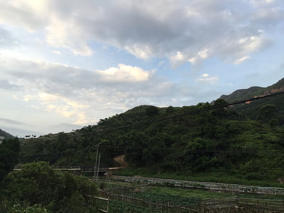 Jiangnan, Berg, Wolken, Himmel