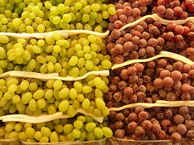 Trauben, Obst, Markt, gesund, rot, weiß, Barcelona