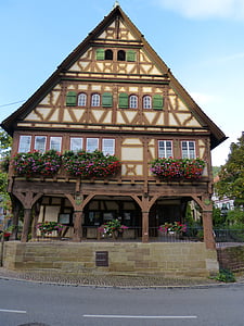 truss, hjem, rådhuset, landsbyen, monument