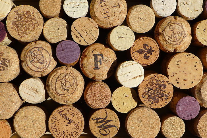 kurk, wijn, producent, rood, macro, hout, patroon