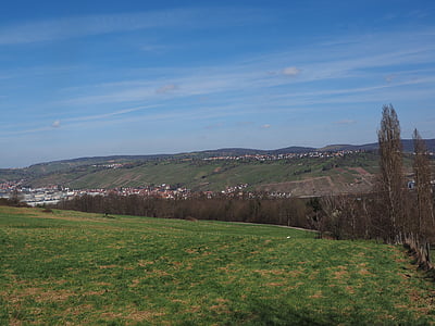vista, paesaggio, Outlook, vigneti, alb di Swabian, Valle del Neckar, Neckarhalde