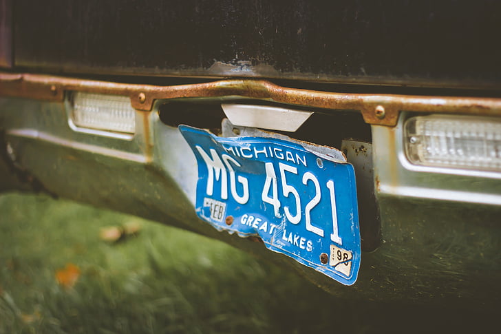 blue, white, mg, license, plate, car, vehicle