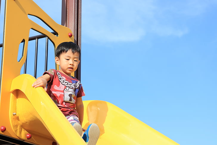 kids, slide, playground equipment, play