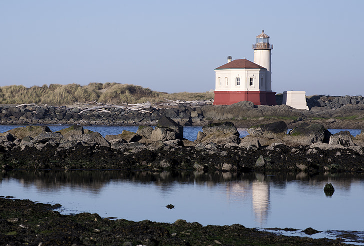 lighthouse, oregon, coast, pacific, ocean, scenic, landscape