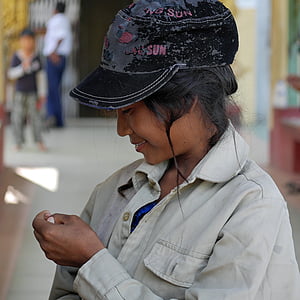 Myanmar, Frau, Kind, Student, schüchtern, Burma, Mädchen