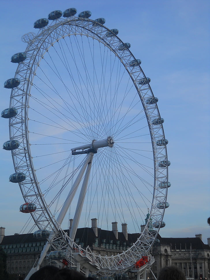 pariserhjul, London eye, Storbritannien, Sky, huvudstad, moln, Outlook