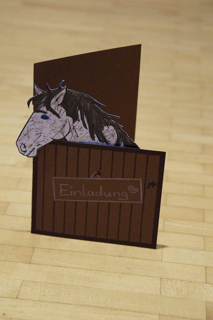 invitation, horse, horse stable, birthday, children's birthday, themed party, invitation card