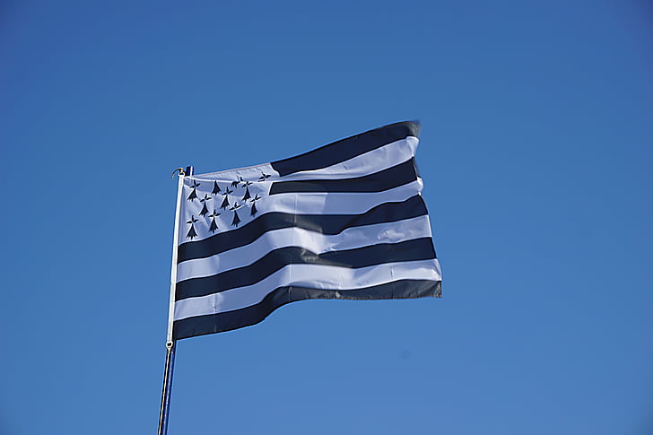 Breton, bandiera, banner, Vento, Stripes, simbolo, cielo