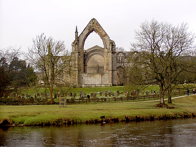 zrúcanina, Abbey, Gothic, Anglicko, rieka, stredovek, historicky