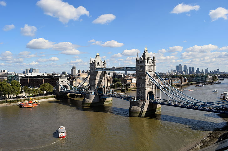 Londyn, Skyline, Brytyjskie, punkt orientacyjny, Turystyka, Thames river, Tower bridge