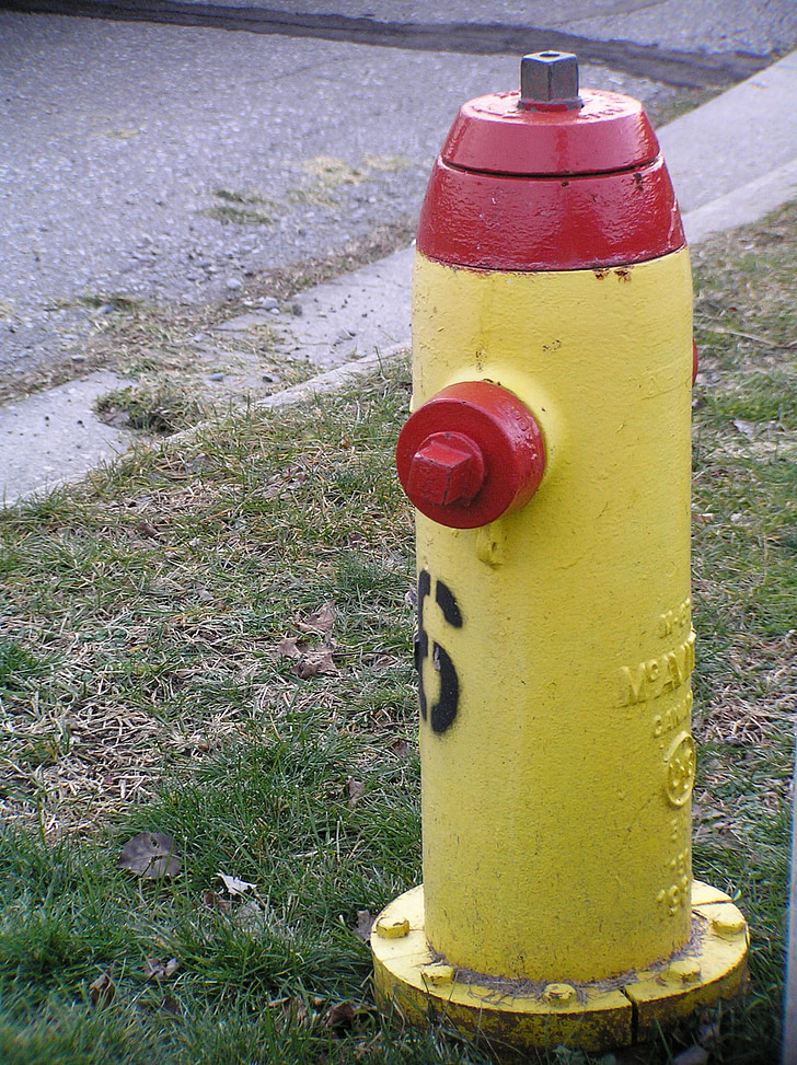 hydrant, yellow, fire, equipment