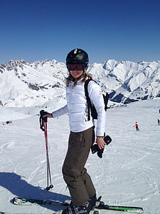 skiing, helmet, sport, goggles, winter, ski, alpine