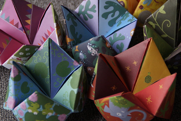 origami, heaven and hell, folded, paper, colorful, tinker, color