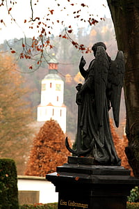 angel, statue, cemetery, blaubeuren, mourning, angel figure, death