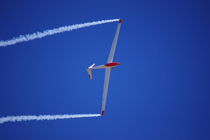 glider, flight, blue sky, gliding, sky, flying, airplane