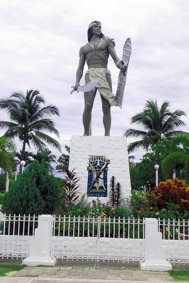 Λάπου Λάπου μνημείο, Mactan, Φιλιππίνες, άγαλμα, ΗΠΑ