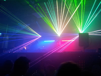effetti di luce, spettacolo di laser, luci, Lightshow, discoteca, DJ, musica