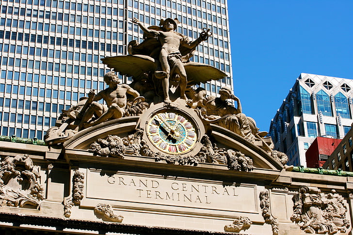 Grand central-asemalta, kello, NYC, Manhattan, New Yorkissa