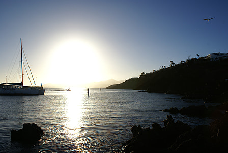 兰萨罗特岛, 小船, 悬崖, 海, 太阳能, 景观, 沿海