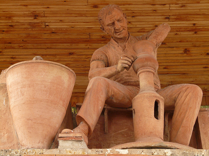 potter, craft, statue, man, work, monument, turkey