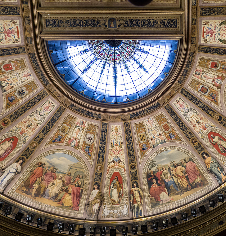 plafond, Congres, Madrid, vers, schilderij, licht, coup d ' état vertoonde