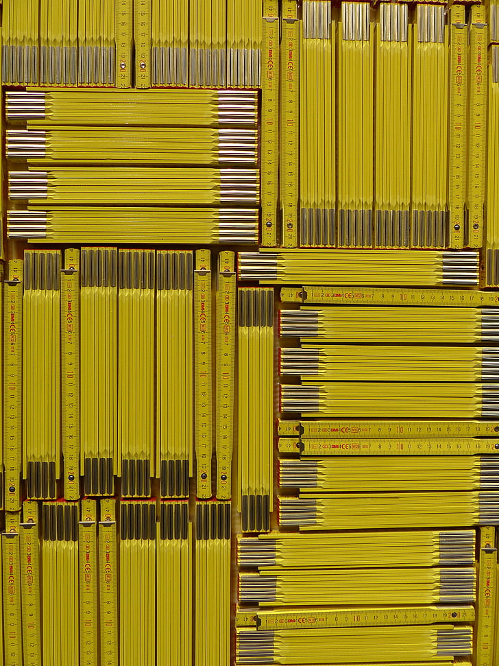 Meterstab, Zollstock, cm, gelb, Holz, Mosaik, Hintergrund