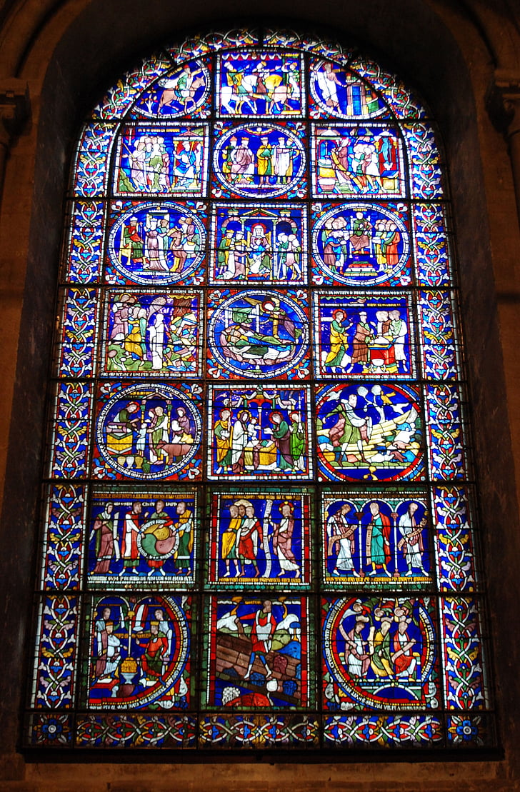 morená, sklo, okno, Cathedral, náboženské, Canterbury, vitráže
