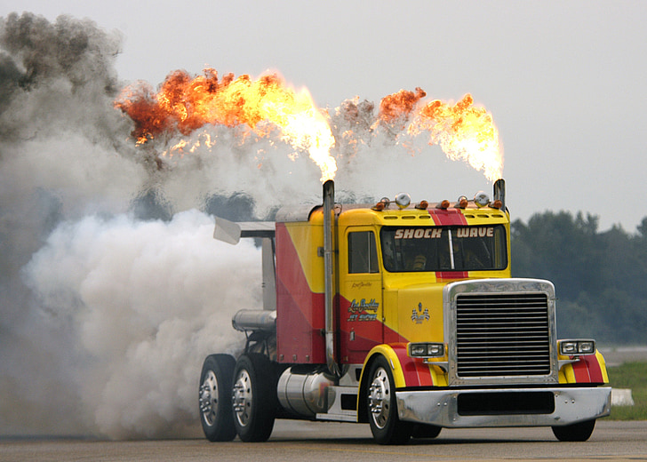 custom jet propelled truck, jet engines, fastest truck, modified, air show, vehicle, military