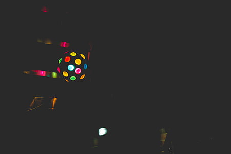 disco, bola, luces, bailando, club nocturno, bola de discoteca, oscuro